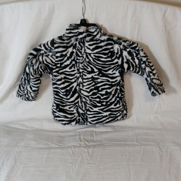 Little Lass Faux Fur Zebra Print/Pink Trim Jacket Size 2T - Picture 6 of 8